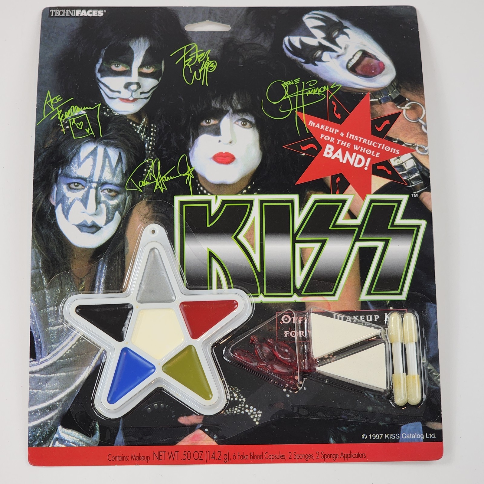 Vintage 1997 KISS Band Makeup Kit Technifaces Cosplay Halloween Face Paint New