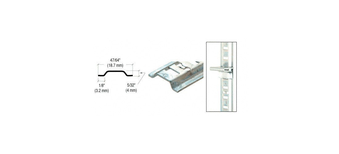 CRL KV23360 Brite Zinc 60" Surface Mount Standard