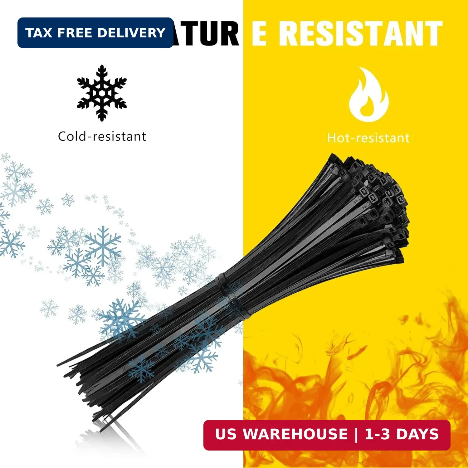 Cable Zip Ties,400 Pack Black Assorted Sizes 12+8+6+4 Inch,Multi-Purpose Self-Lo