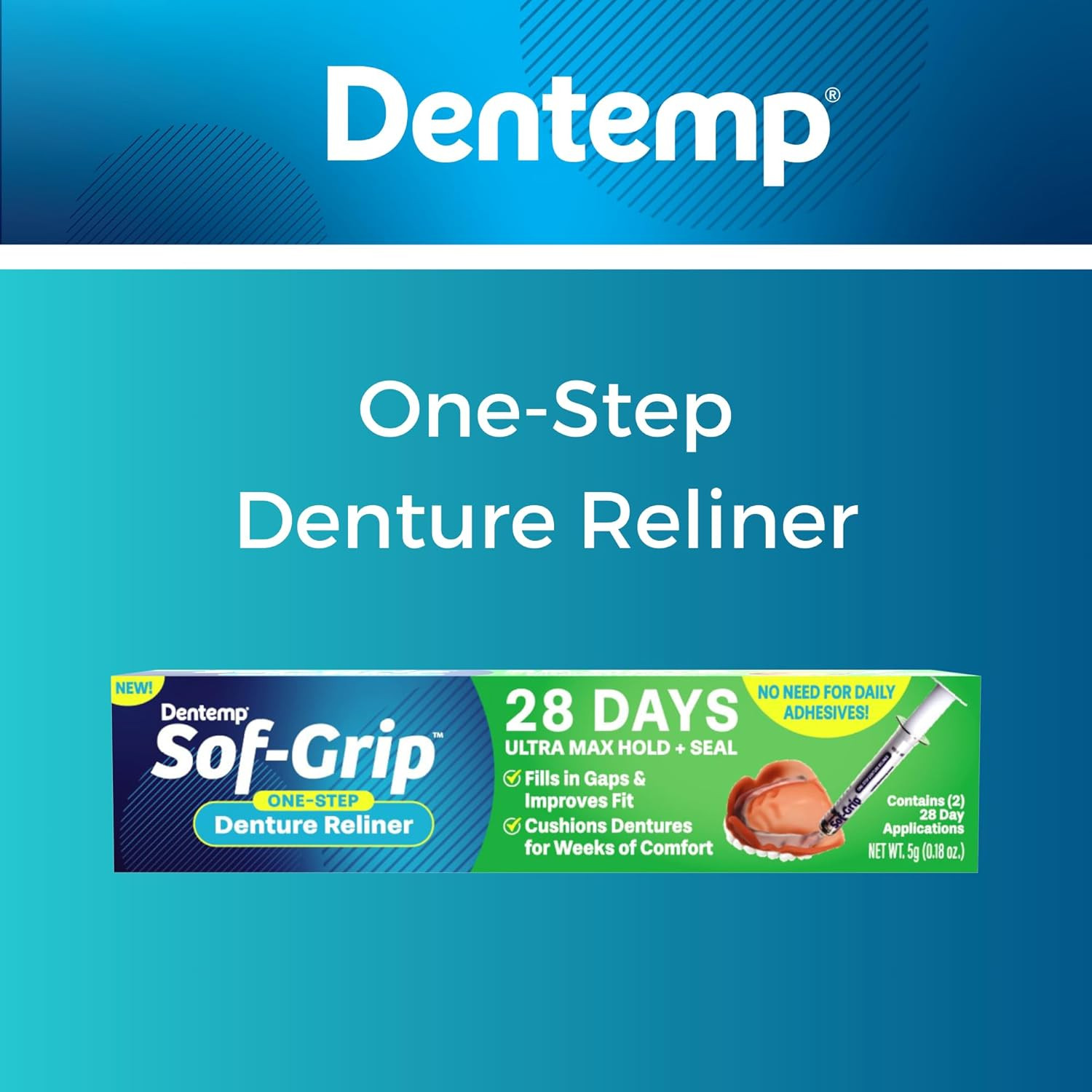 Dentemp Sof-Grip 1-Step Denture Care - 5G (1 Pack)