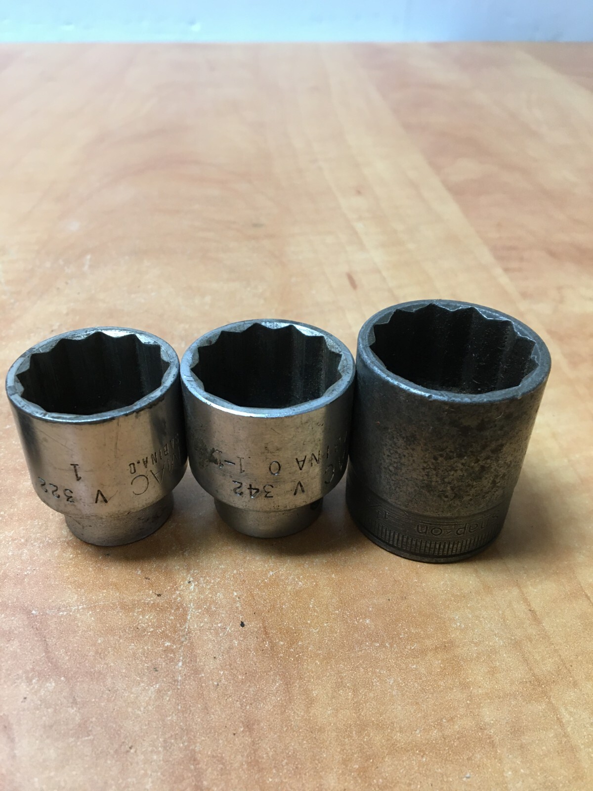 MAC Tools & Snap On 1/2" Drive SAE Shallow 10pc Socket Set 9/16" to 1-1/8"