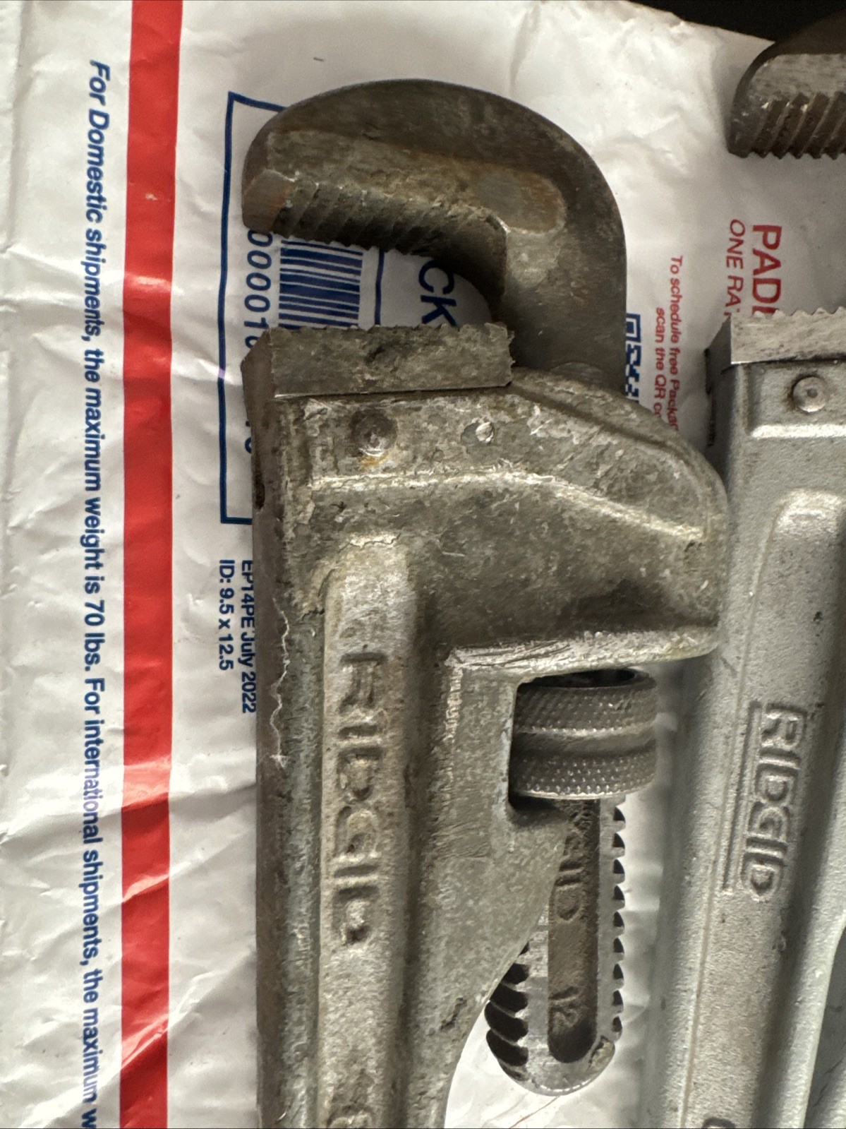 Ridgid 12" Aluminum Straight Pipe Wrench - Model 812 47057 USA  USED