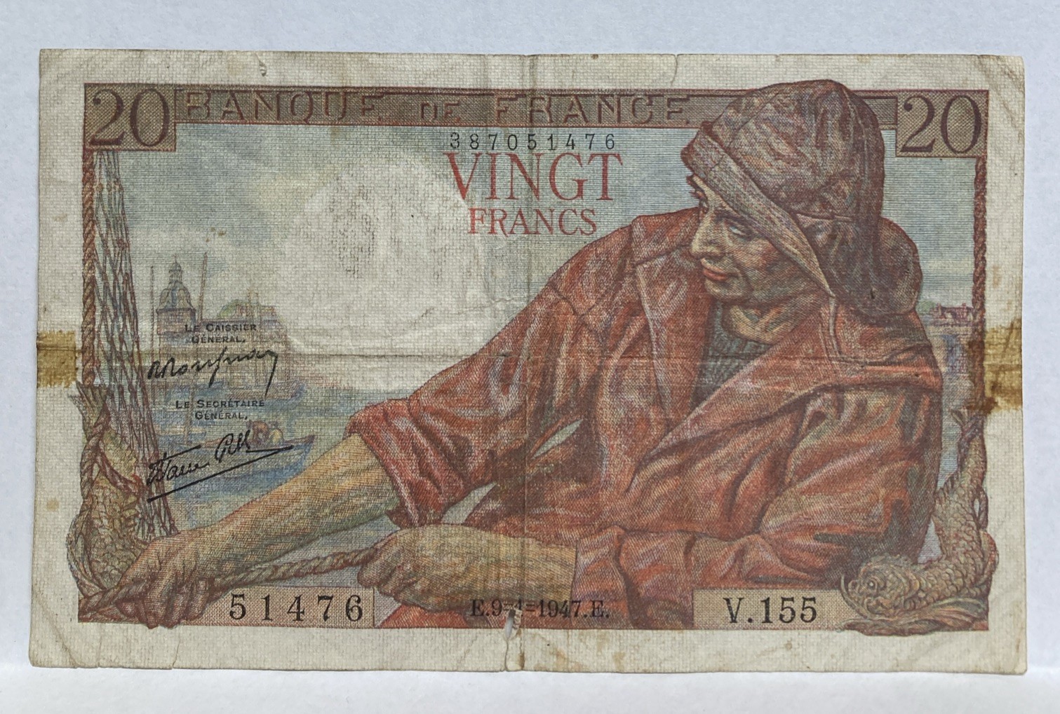 France 20 Francs 1947 Banque de France Banknote P-13a