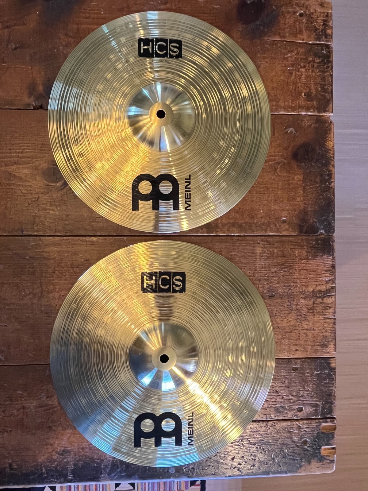 MEINL 13" Hi-Hat Cymbals. Open box. Light scratch on inside of one from storage.