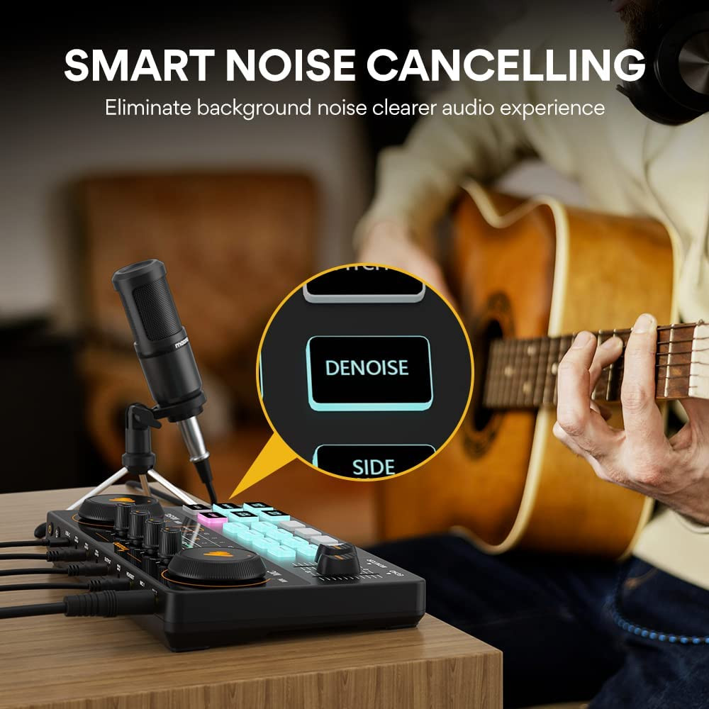 Podcast Equipment Bundle Kit Microphone Audio Sound Interface Recording Studio