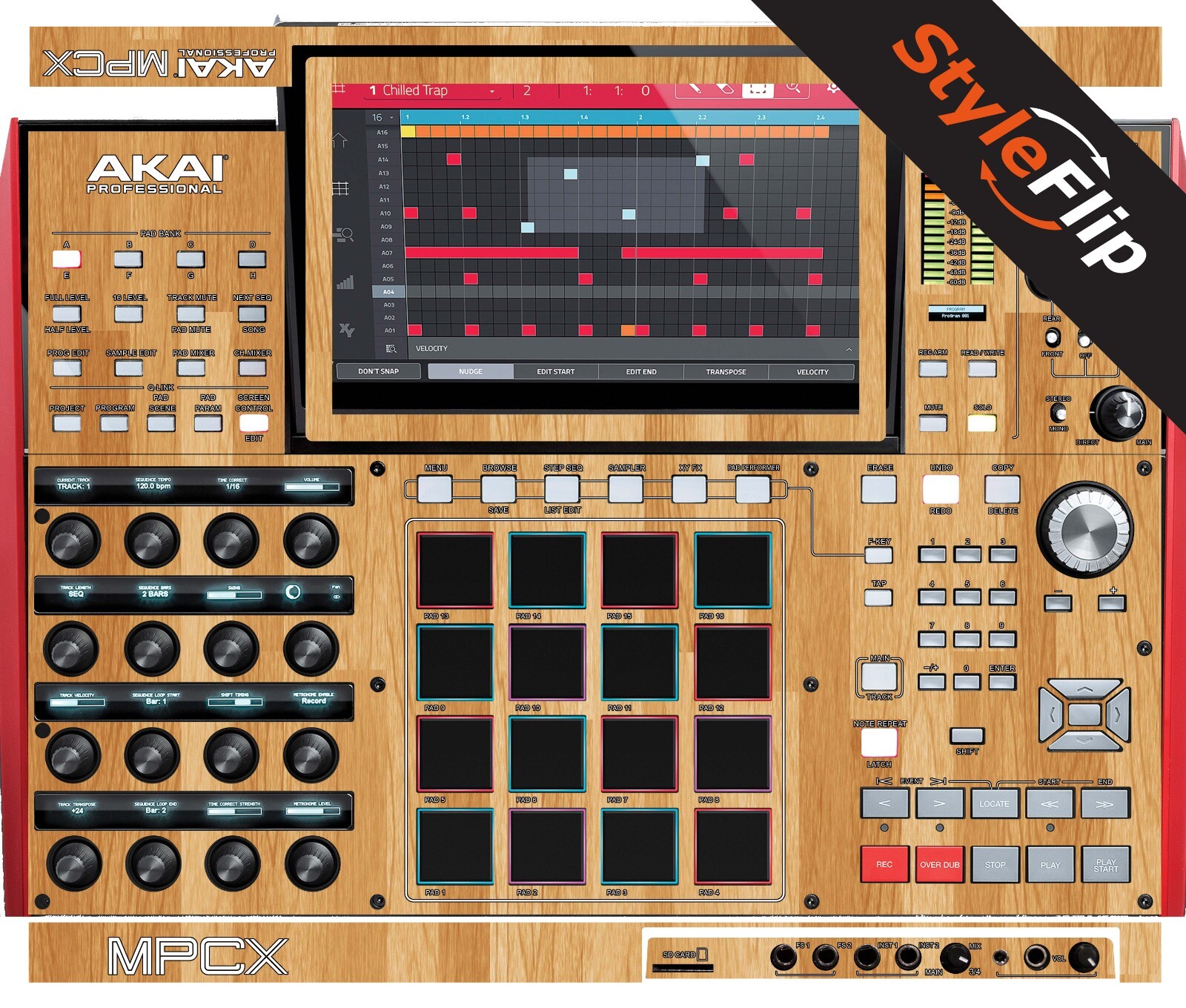 Akai MPC-X Skin | Wood #5 | Protective Decal | StyleFlip Skins