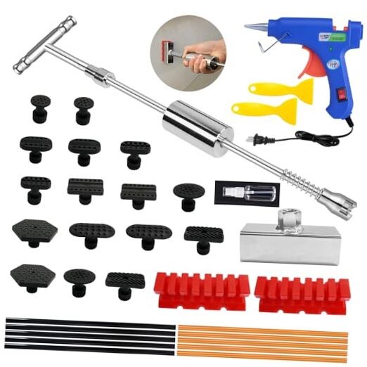 Dent Puller - Dent Remover with T bar Dent Puller and T-bar Dent Puller Silver