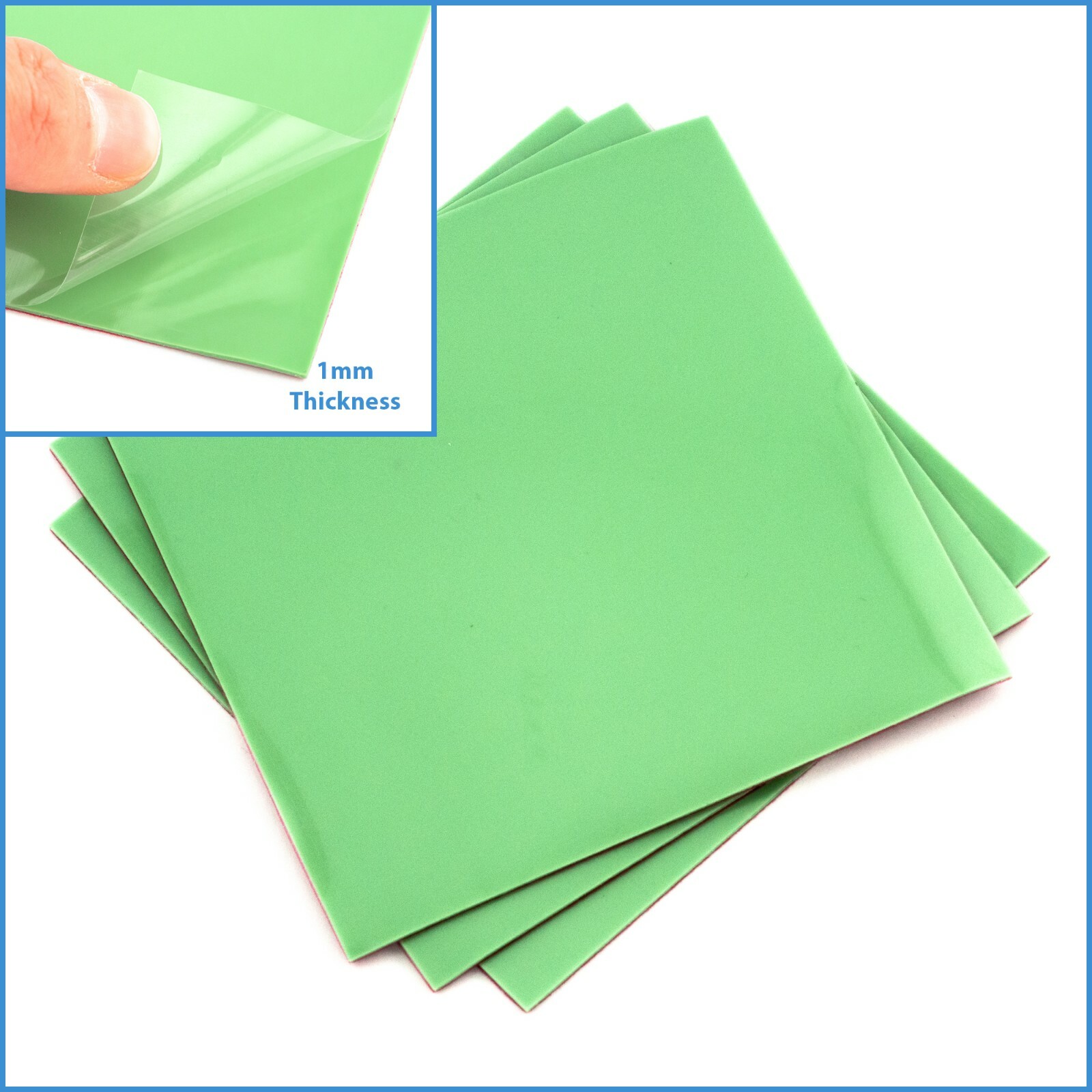 1pc Green 100x 100x 1mm Silicone Thermal Pad Sheet Computer CPU VGA Heatsink