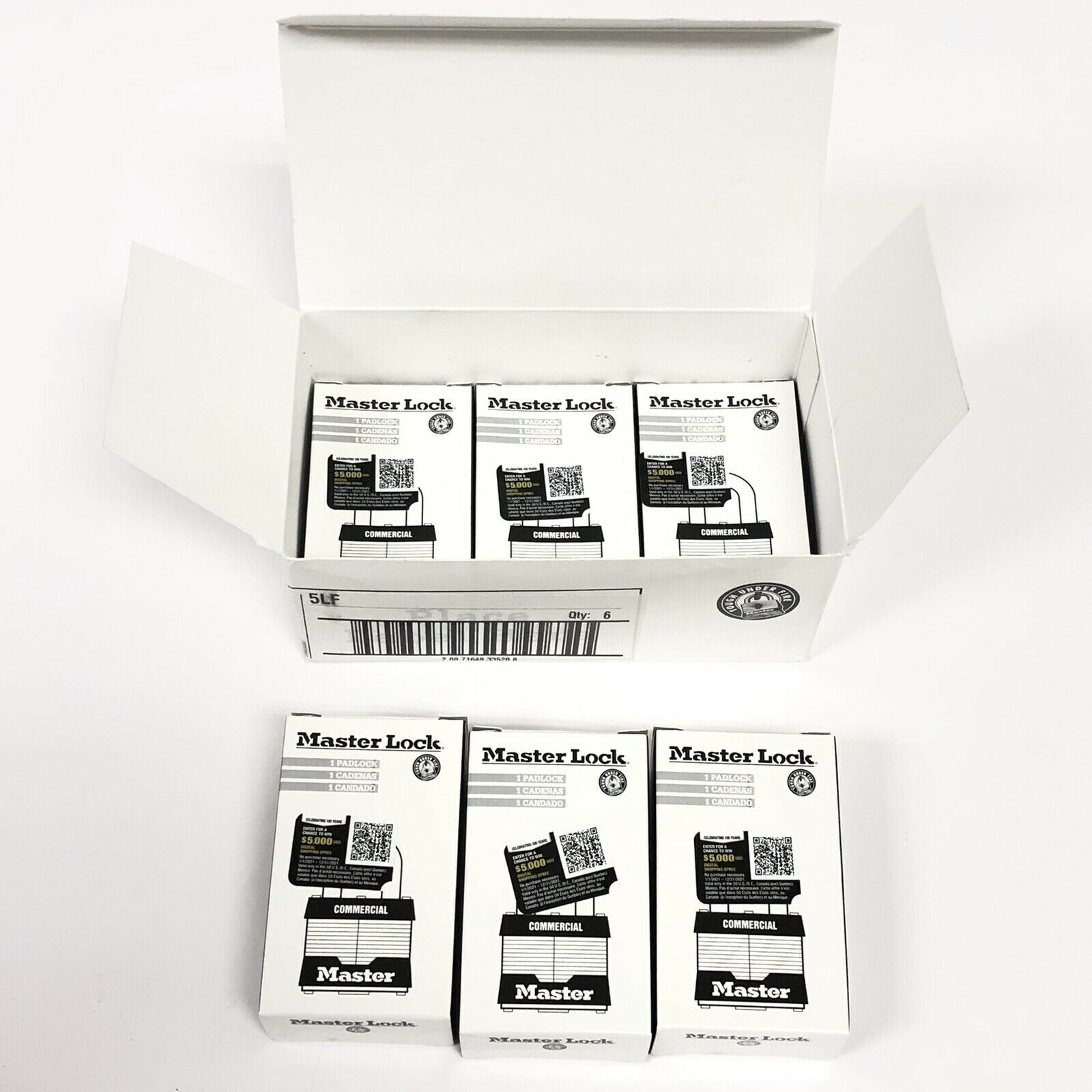 6 Master Lock No. 5 Heavy Commercial 5LF Padlocks Includes 2 Keys Per Lock NEW