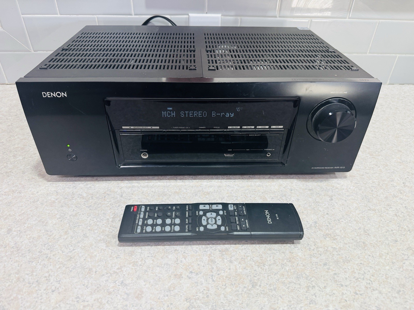 Denon AVR-1513 5.1 AV Surround Receiver 550W Bundle Remote Cleaned & Tested