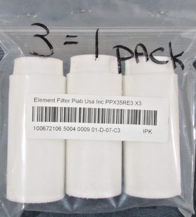 Piab PPX35RE Vacumn Filter Package of 3 Filters