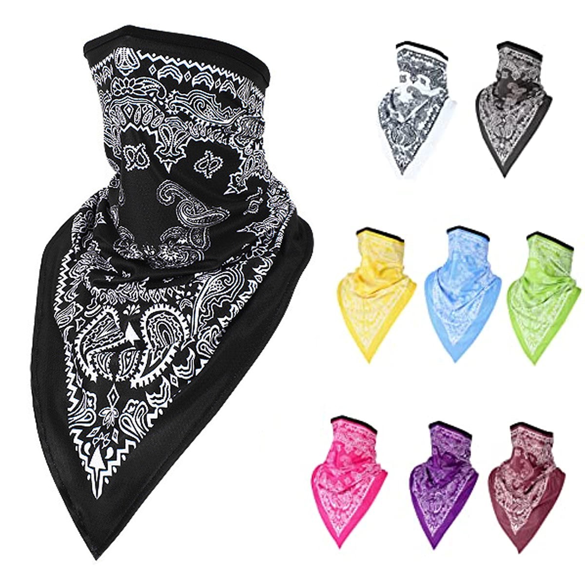 Bandanas Neck Gaiter Balaclava UV Protection Face Mask Scarf Cover for Men Women