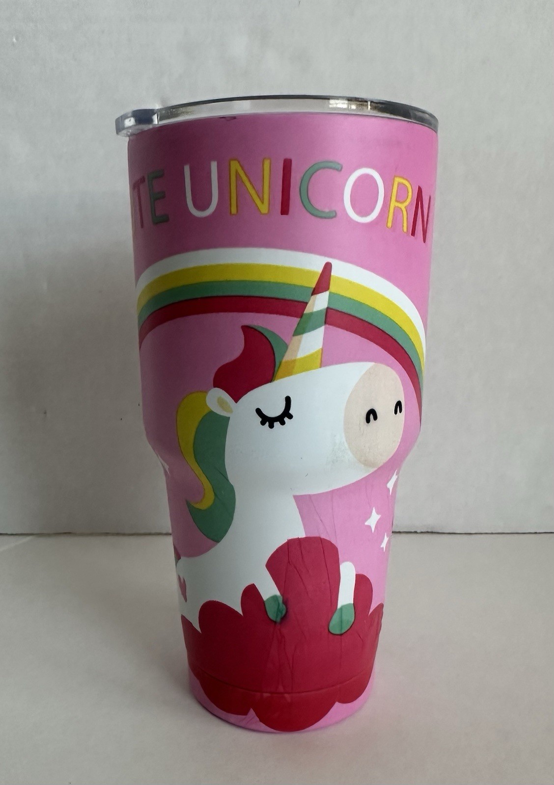 Yeti Tumbler 30 oz Cute Unicorn Pink Rainbow New Hot Cold Beverage Limited