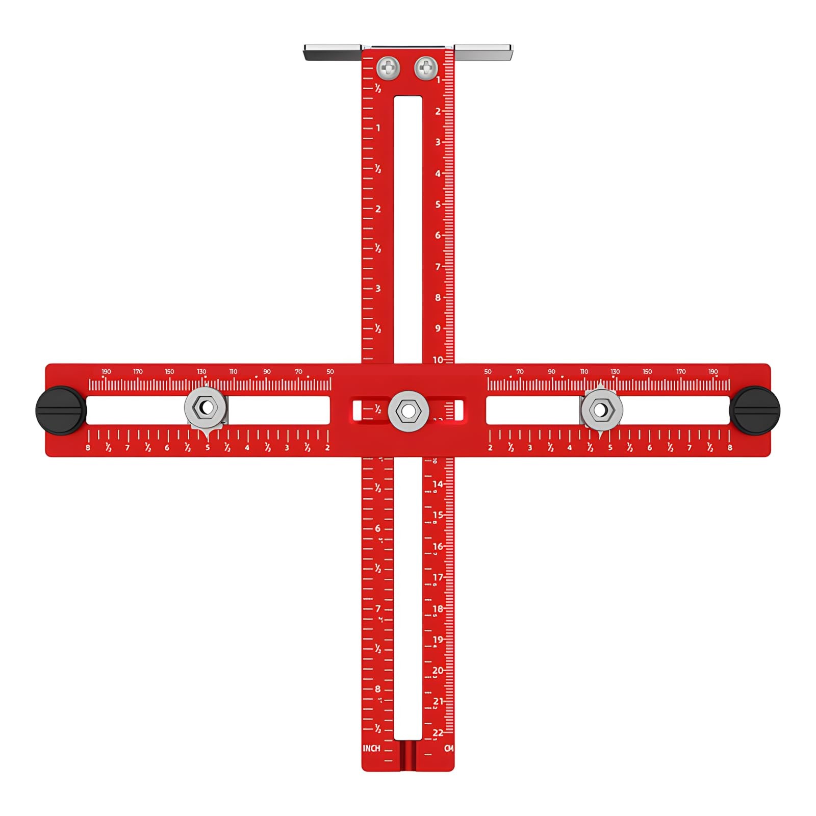 Cabinet Hardware Jig – Adjustable Drill Guide Template for Knobs & Red