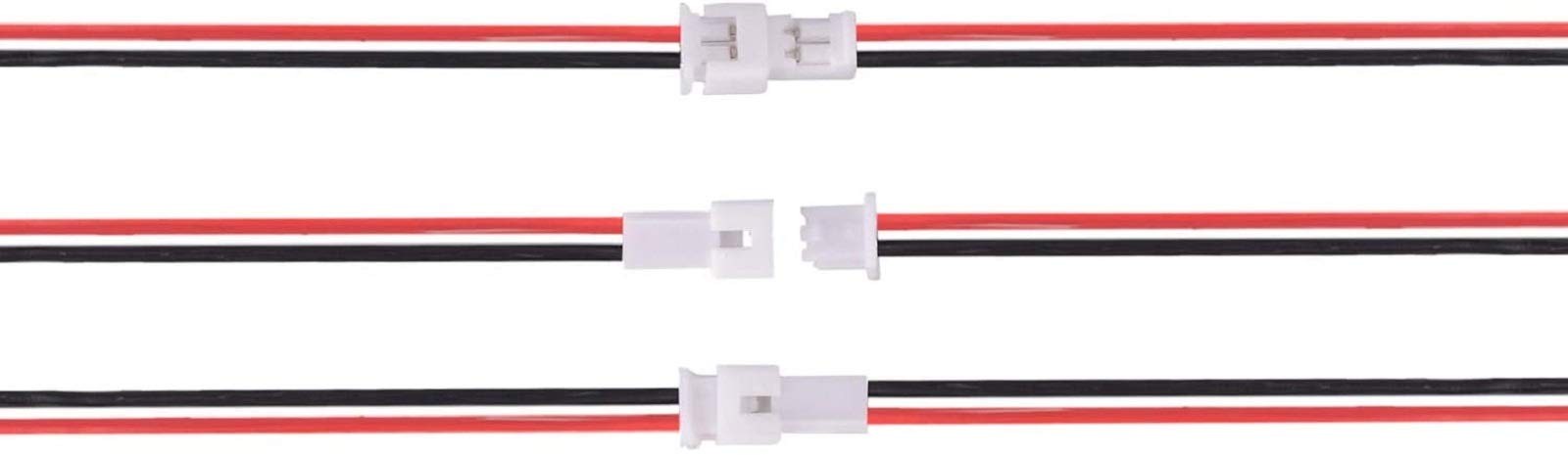 Letool 30 Pairs JST 1.25mm 2 Pin Micro Male Female 2 Pin-80mm, 2 PIN