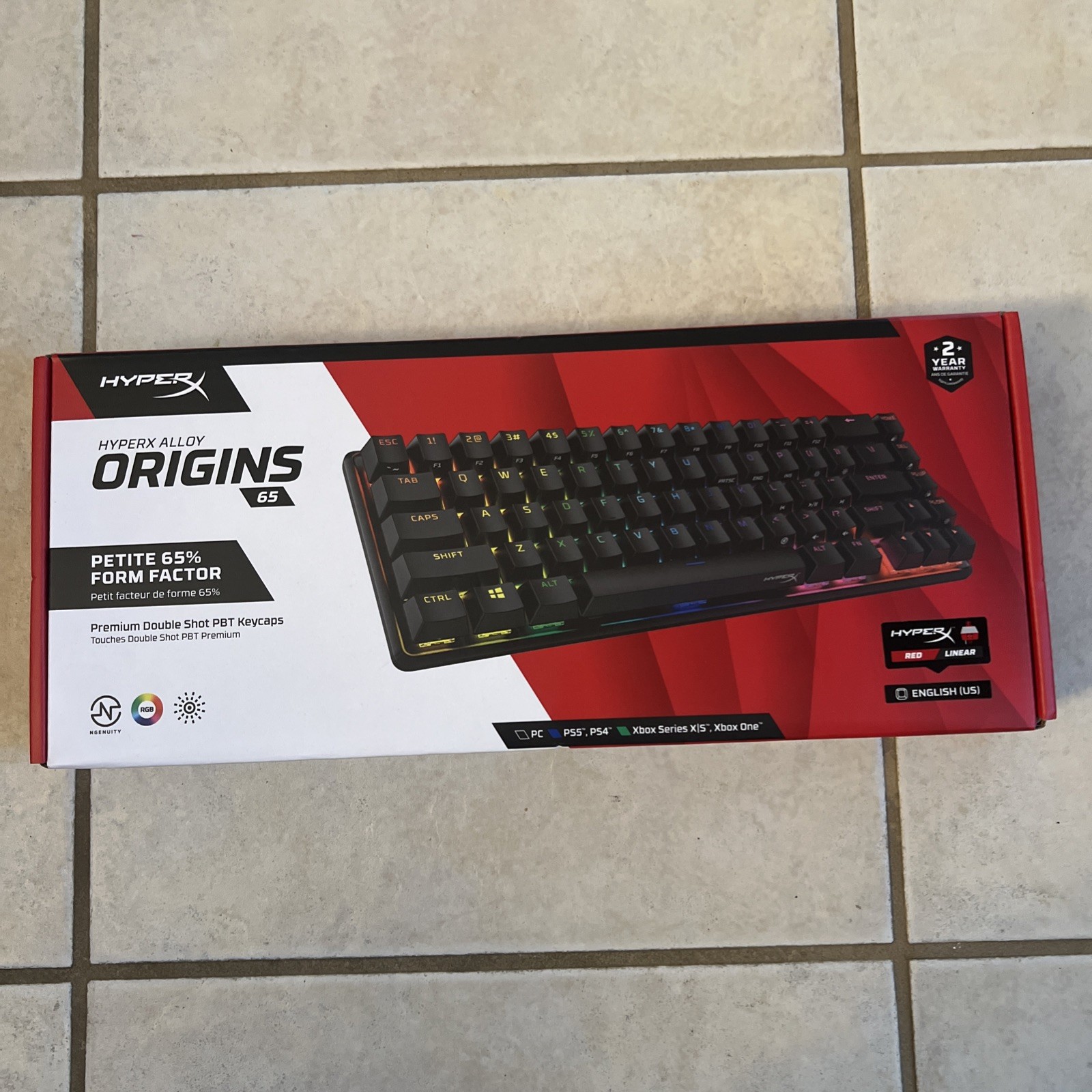 HYPERX ALLOY ORIGINS 65 RED LINEAR MECHANICAL GAMING KEYBOARD PC PS5 PS4 XBOX