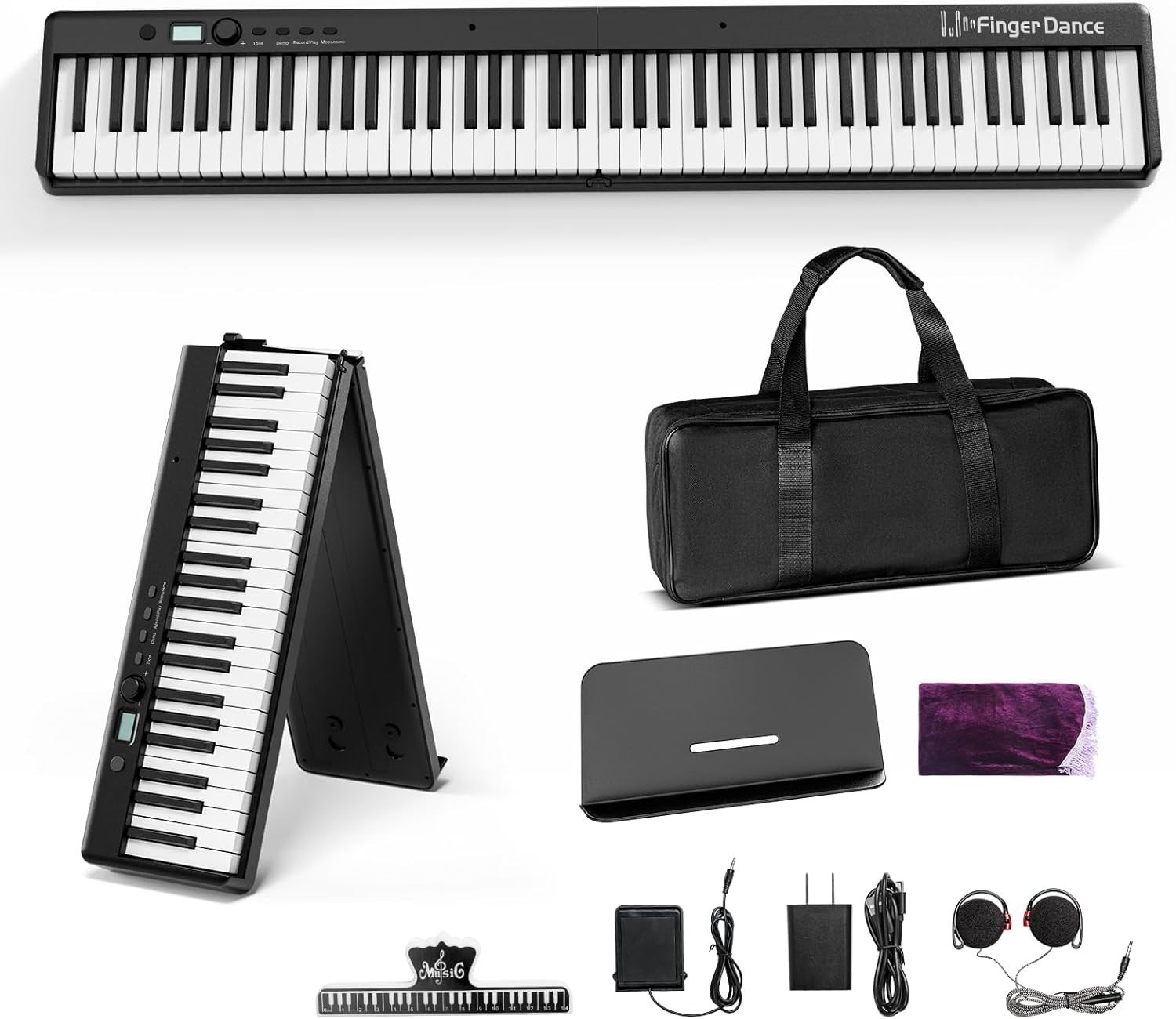Foldable Full Size Piano w/ Storage Bag