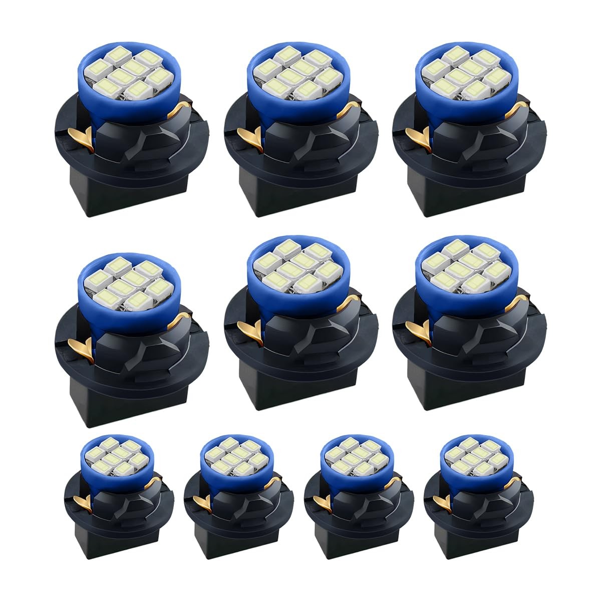 10PCS T10 194 168 LED Dash Instrument Light Bulbs with Twist Lock Socket, Bright