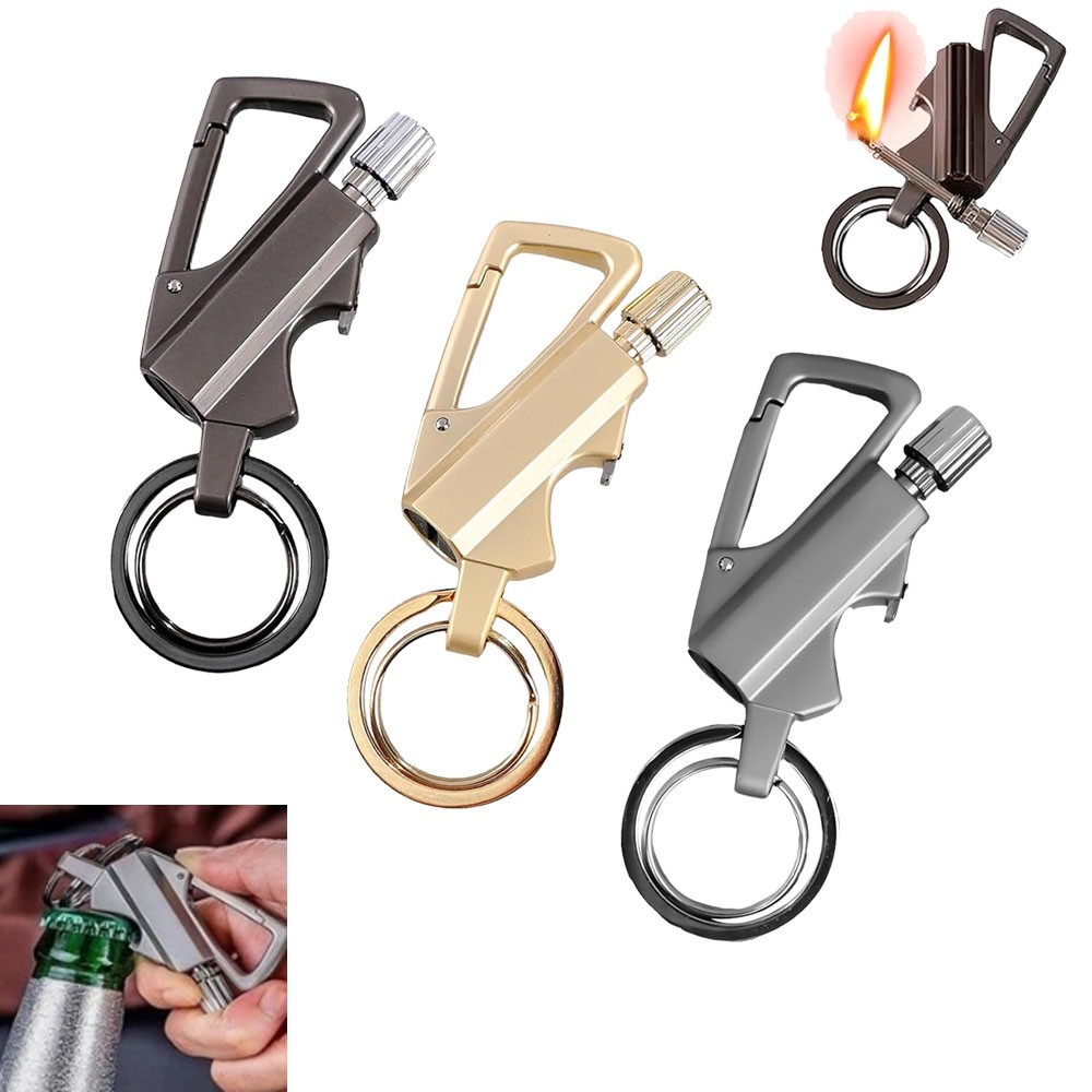 Permanent Match Infinity Lighter Multitool Keychain Bottle Opener Strike for Men