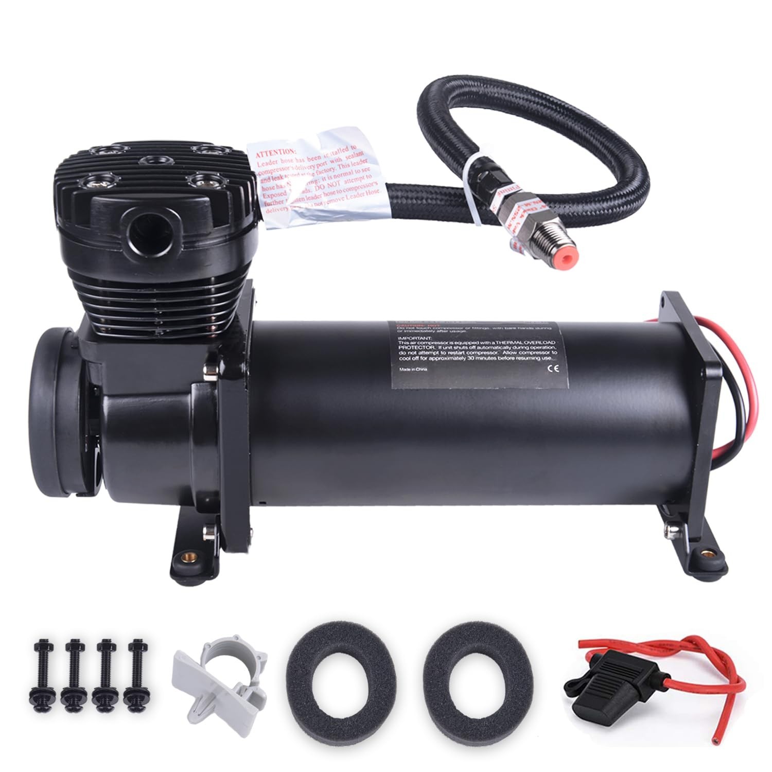 200PSI Heavy Duty Air Train Horn/Air Ride Suspension Compressor 12V 1/4NPT Pn...