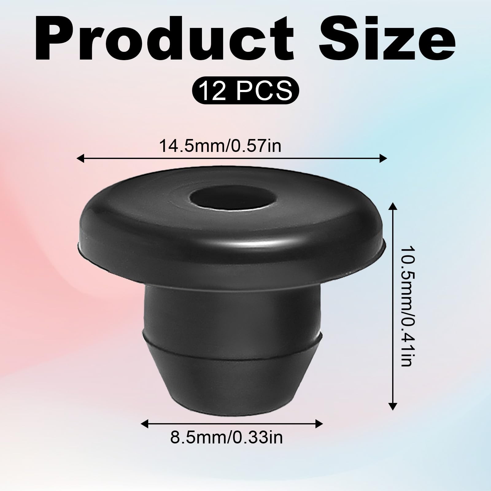 12 Pack Rubber Jack Oil Plug, Hydraulic Plug One size, Black