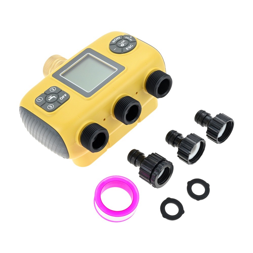 Smart Irrigation Computer 3 Zone Sprinkler Timer With Brass Inlet Hose Timer