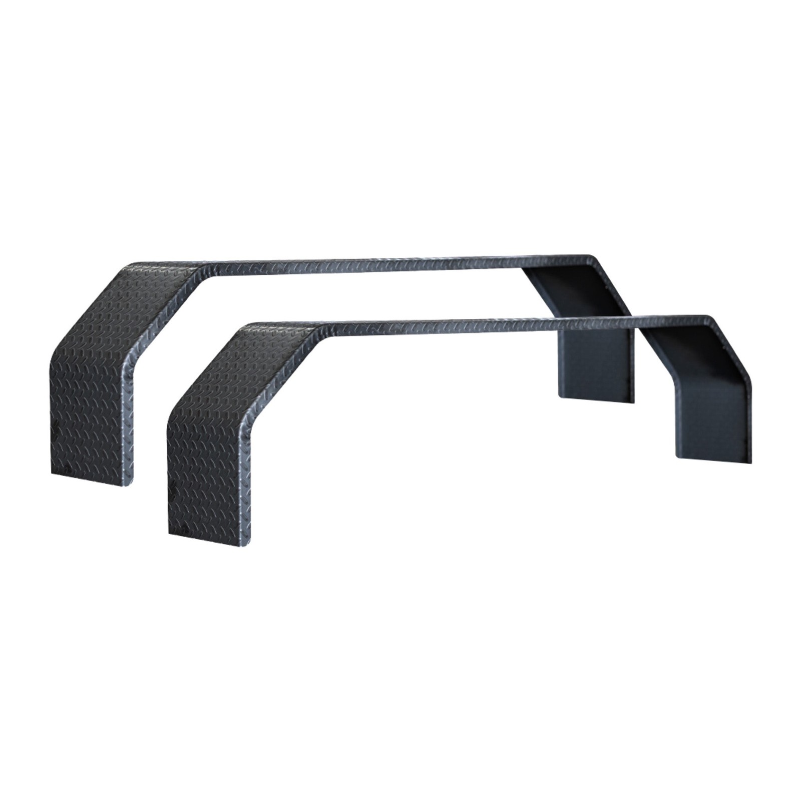 Set of 2 Tandem Axle 10x72 Steel Tread Plate Double Broke Trailer Fender