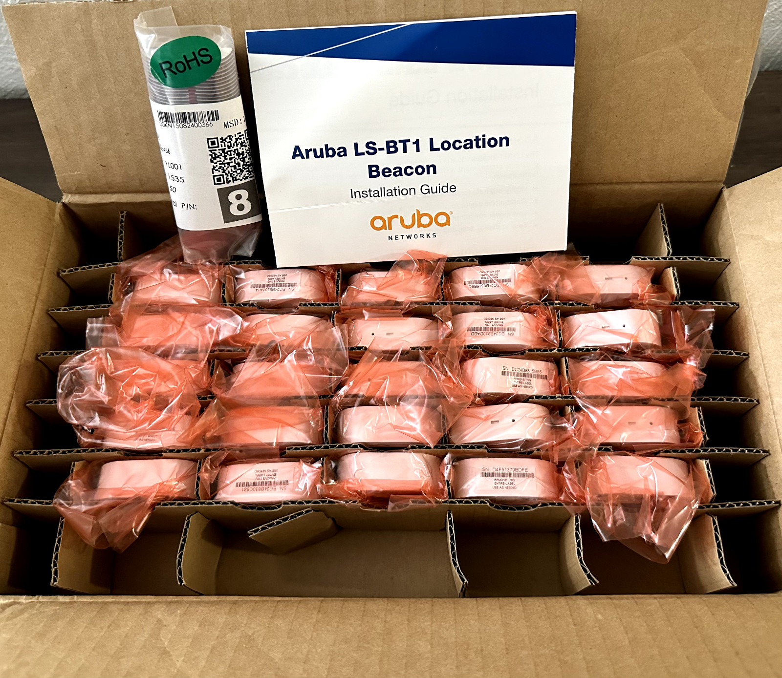 Aruba Networks LS-BT1 Bluetooth Beacons – Pack of 50 – Model ARBT0100 | NEW