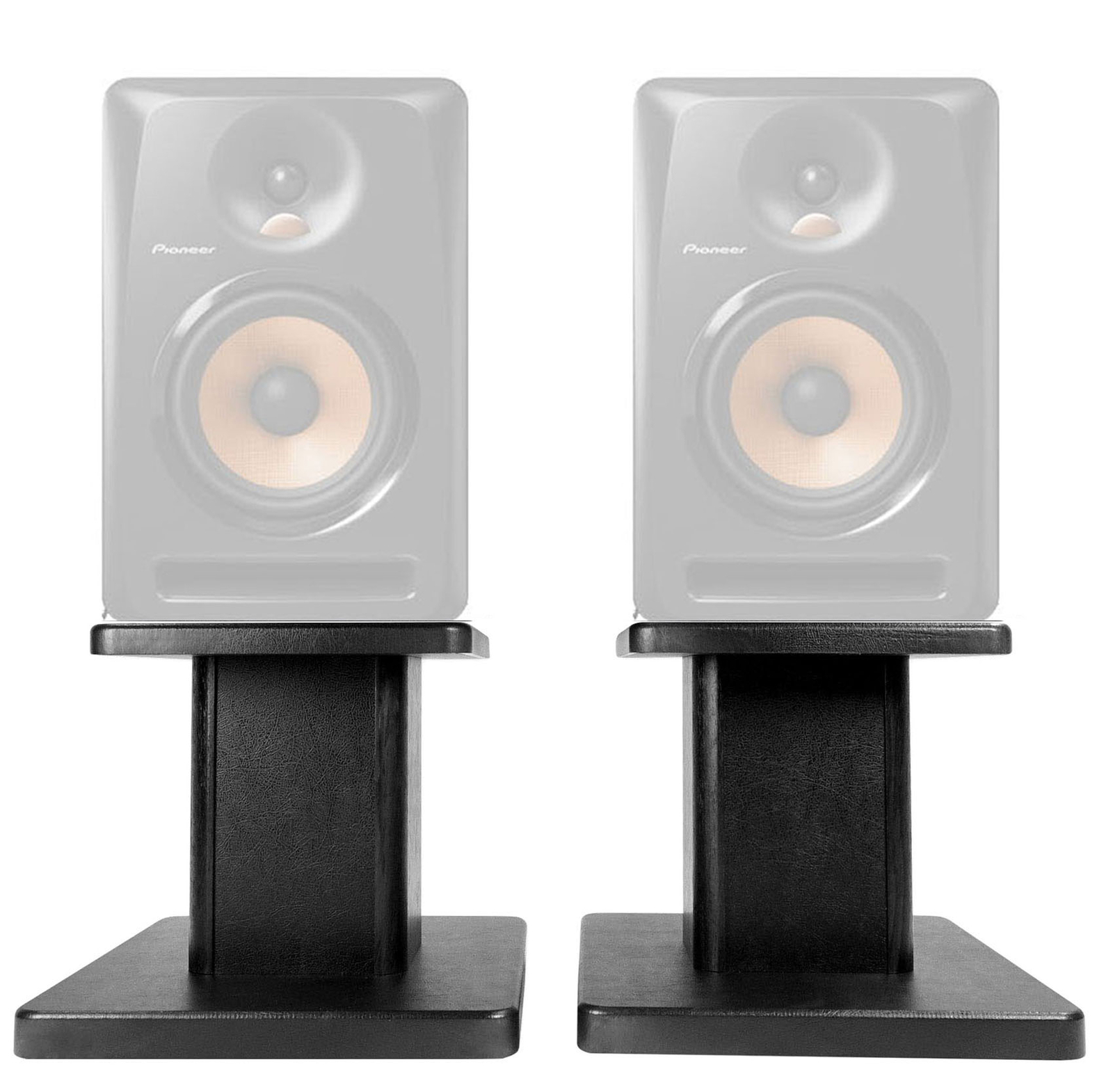 Rockville 8” Black Studio Monitor Speaker Stands For Pioneer DJ Bulit8