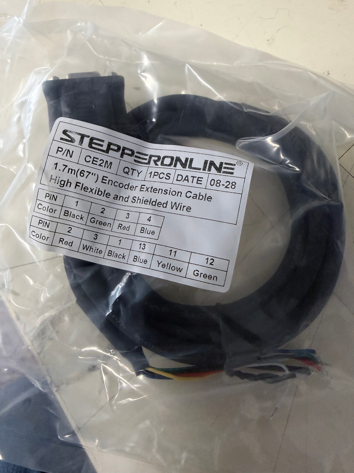 NEW STEPPERONLINE 1.7m Long Motor/Encoder Extension Cable CE2M
