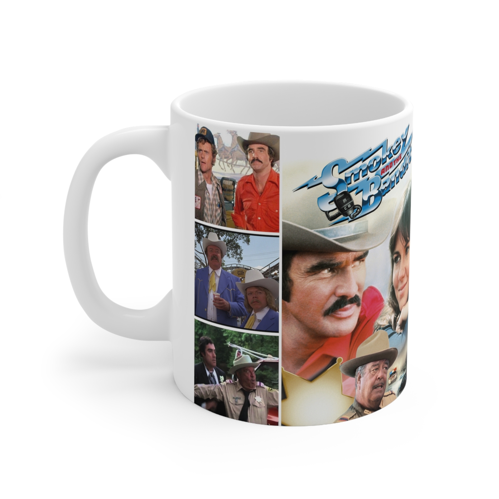 Smokey and the Bandit Ceramic Mug 11oz, Burt Reynolds, Sally Field, Jerry Reed
