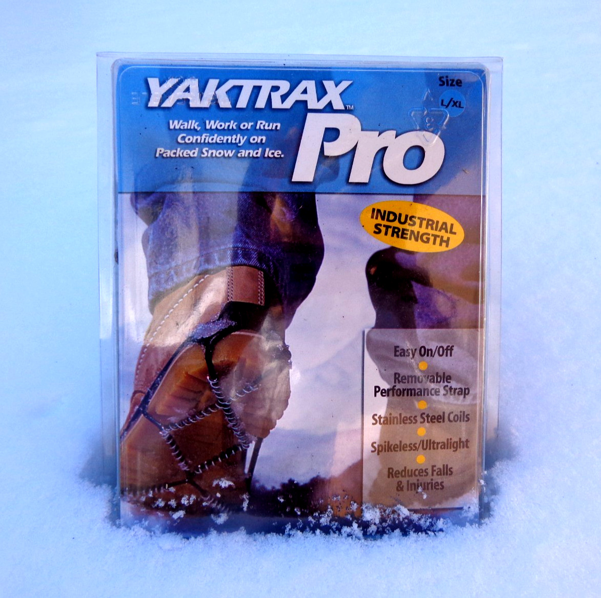 Yaktrax Pro Grips Traction Shoe attachment for walking on Snow/Ice: Mens XL, NEW