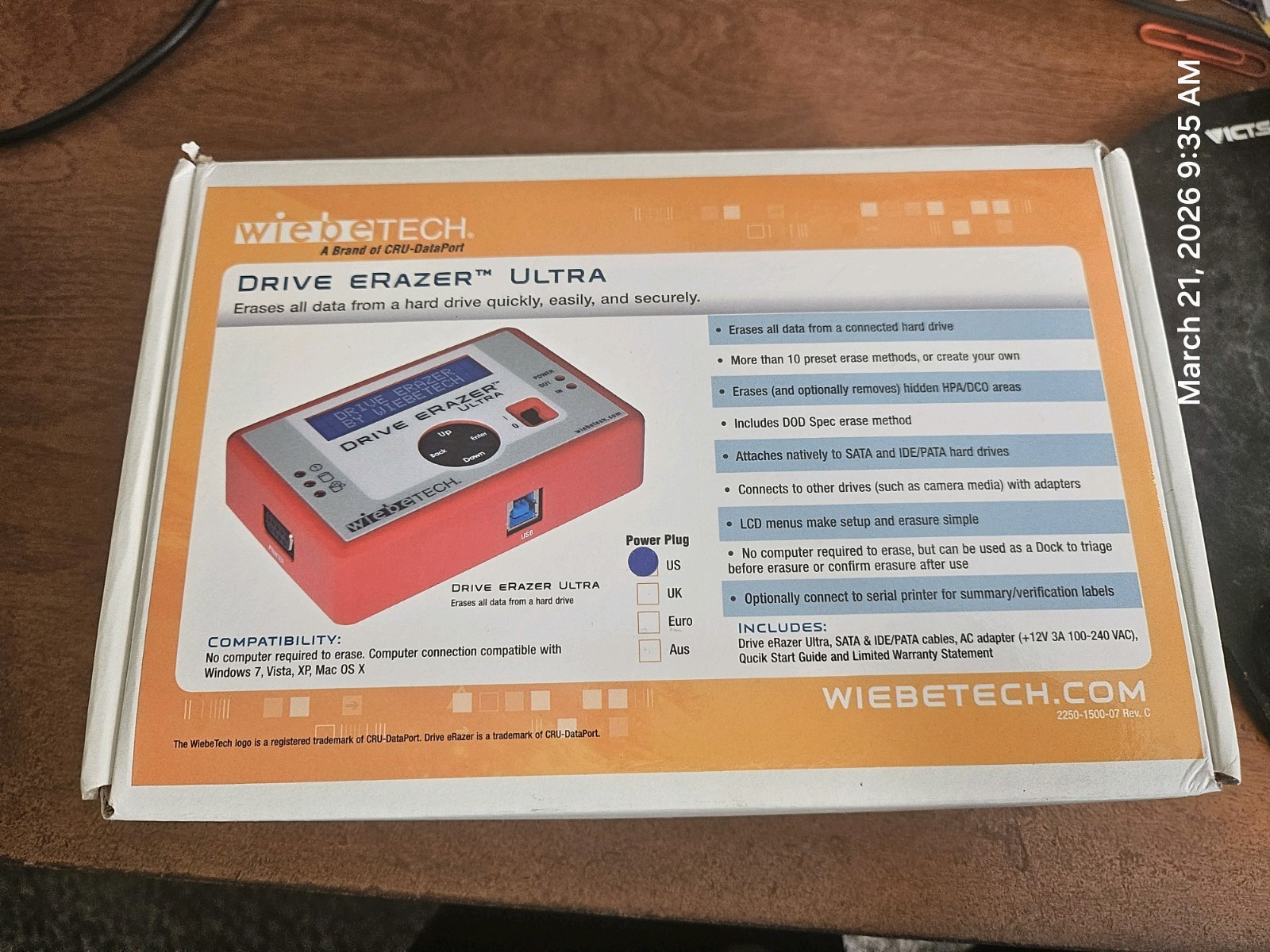 WiebeTech Drive Erazer DRZR-2 Pro 3.5" IDE HDD Data Eraser
