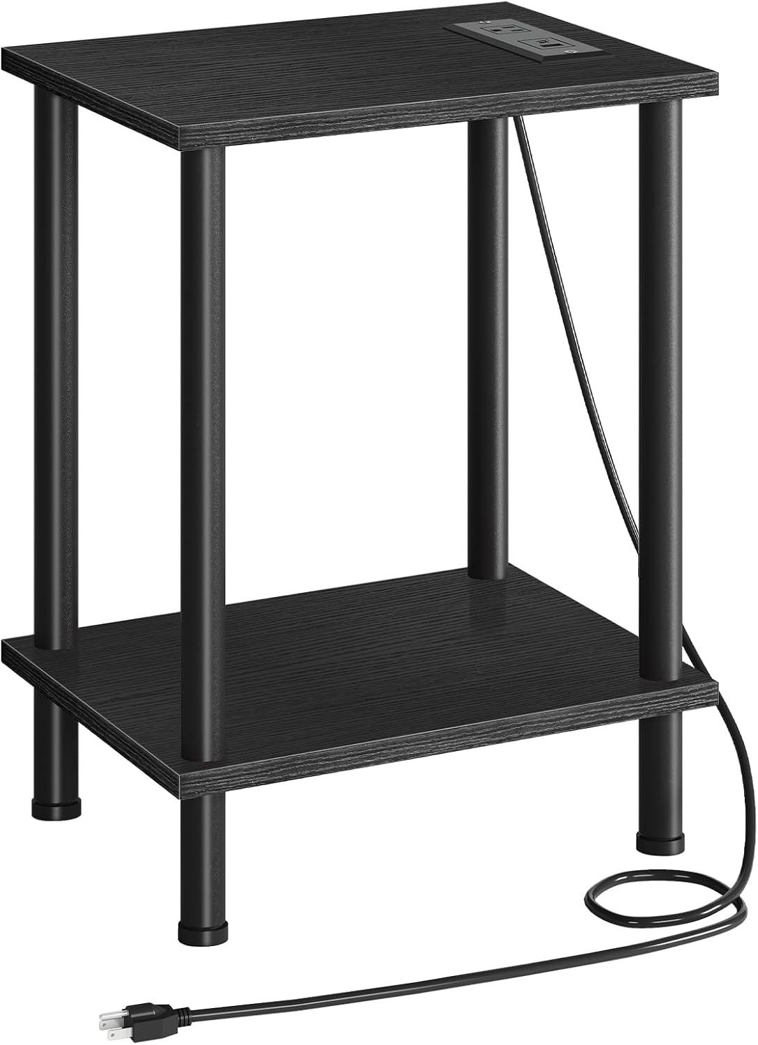 Side Table W/ Charging Station End Table W/ USB Port & Outlets Nightstand W/