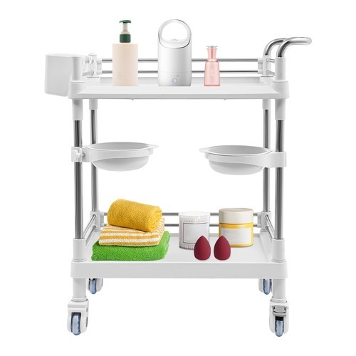 Professional Medical Trolley Cart Mobile Utility Cart with Wheels & Basins USA