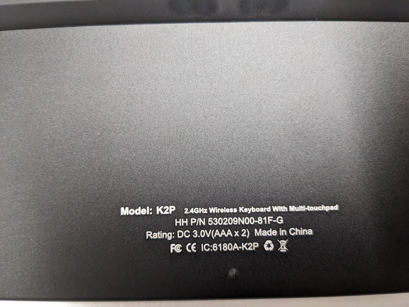 InFocus Model 1P wireless keyboard with Touchpad