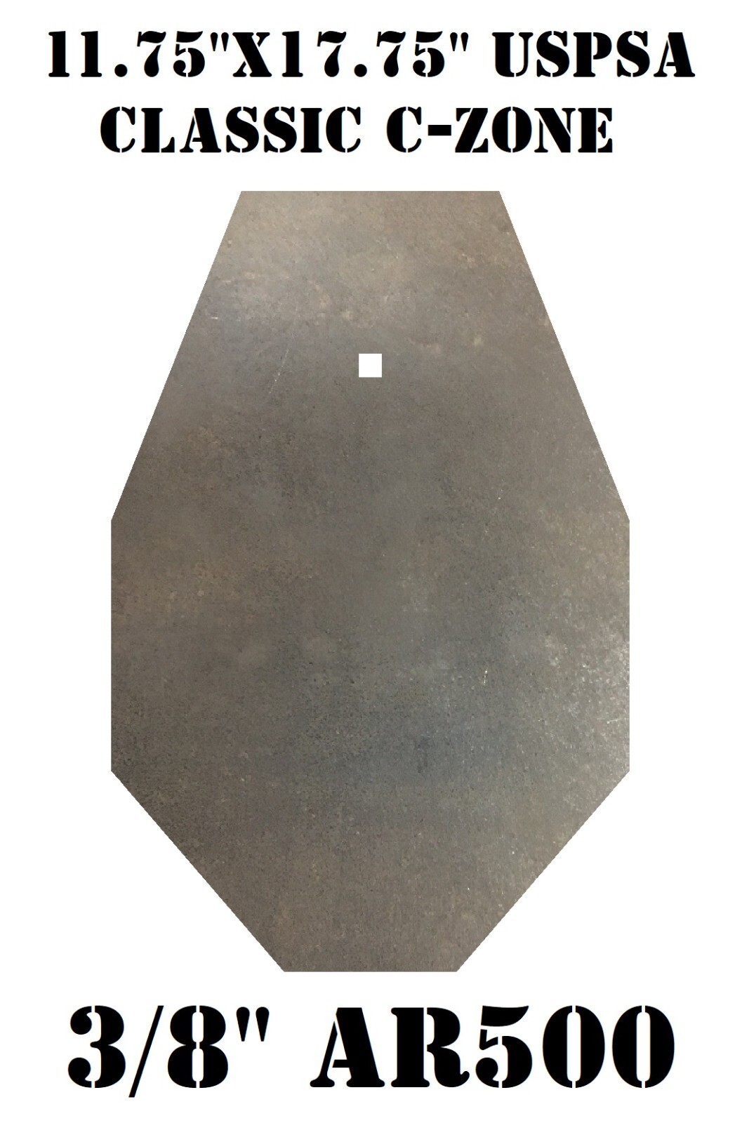 3/8" AR500 11.75"x17.75" USPSA Classic Target C-Zone Steel Shooting Silhouette