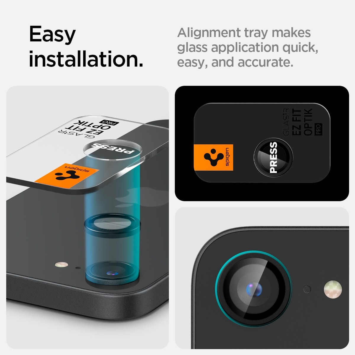 For iPhone 16e | Spigen Glas.tR EZ Fit Optik Pro Camera Lens Protector