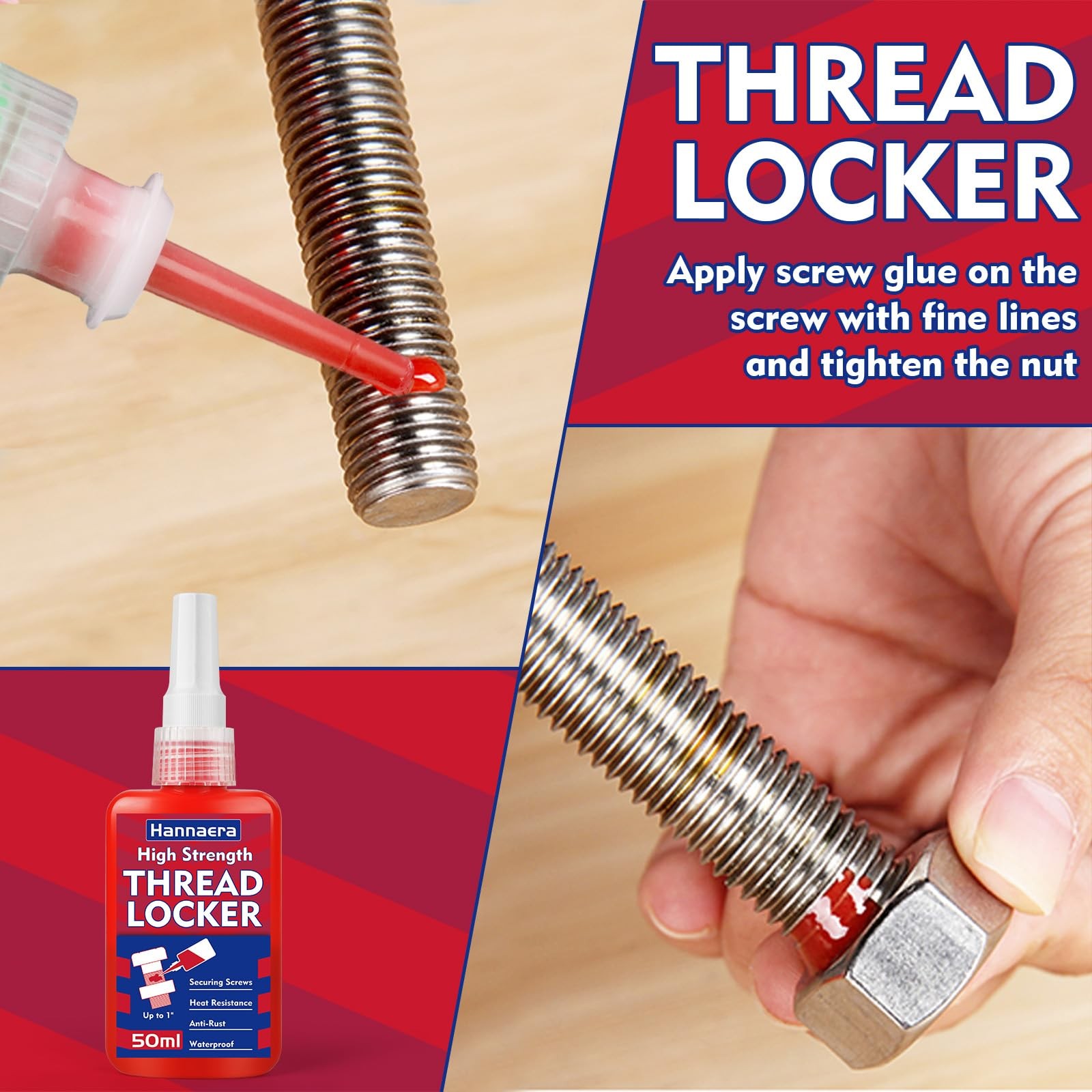 Thread Locker 271, Threadlocker, High Strength Red Thread Lock, Lock & Seal N...