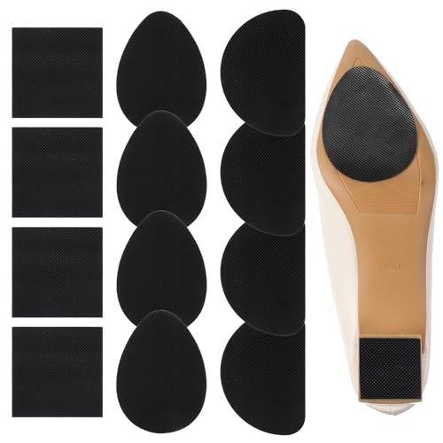 Sibba 12 Pcs Anti Slip Shoe Grips on Bottom of Shoes, Black Non-Slip Shoe Pads
