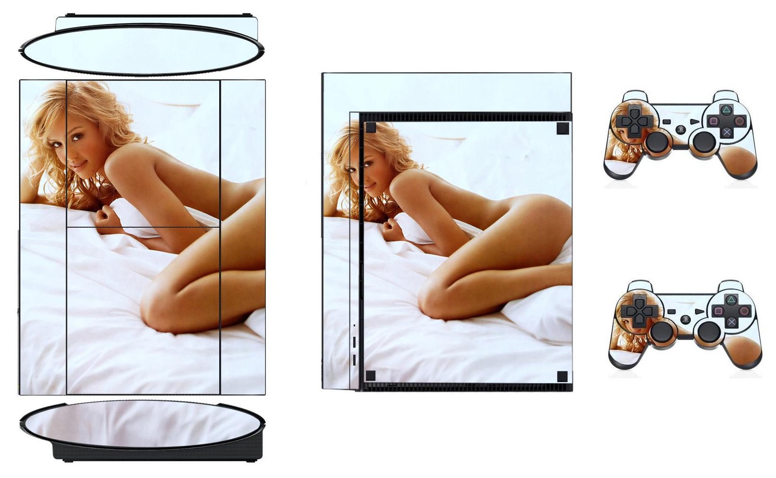 Skin Sticker PS3 PlayStation 3 Super Slim and 2 controller skins Lady Q209