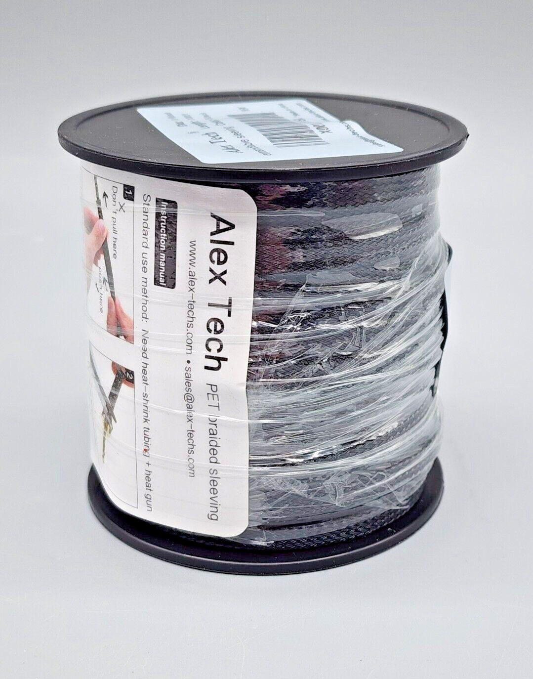 100Ft Alex Tech  1/4 Inch Pet Braided  Sleeving Cable Protector Wire Tubing