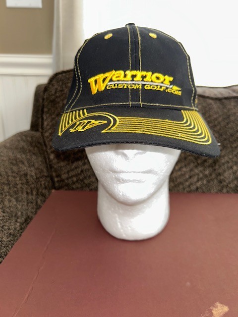 Warrior Custom Golf.com Strapback Hat Cap Black / Yellow Adjustable Embroidered