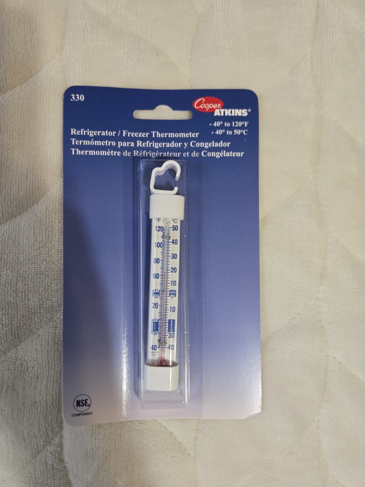Cooper-Atkins 330-01 Refrigerator Freezer Thermometer -40 Degrees F to 120