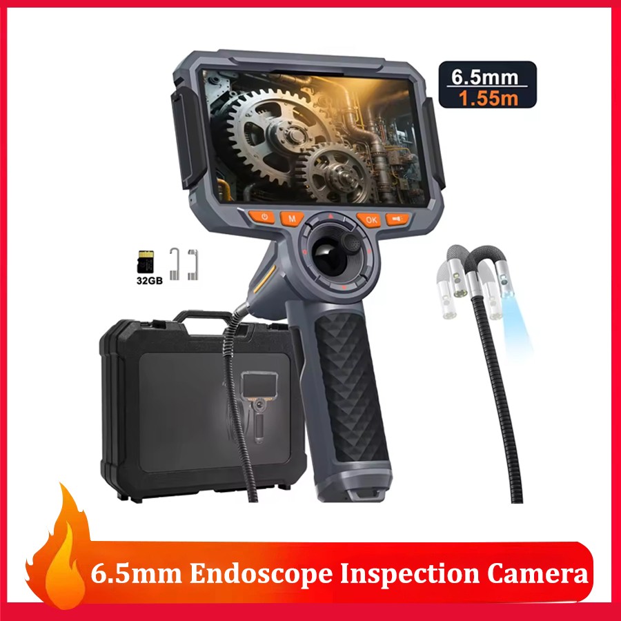 Teslong TF600 360° Articulating Borescope 4-Way 6" 1080P 6.5mm Inspection Camera