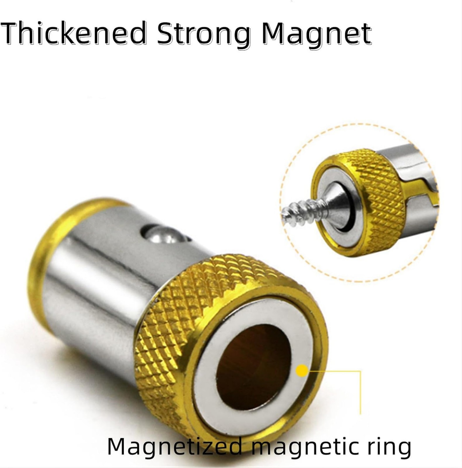 6PCS 1/4" Inner Diameter Magnetic Screw Ring For Power Screwdriver Bits