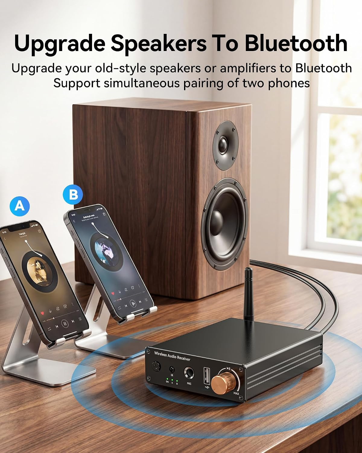 Bluetooth 6.0 Receiver, Hi-Fi Adapter with Wireless Long-Range Low-Latency