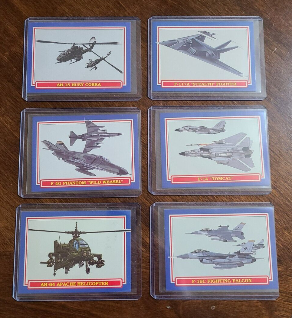 RARE 1991 Hurt River Province Desert Storm Aircraft 12-Cards Apache Cobra Tomcat