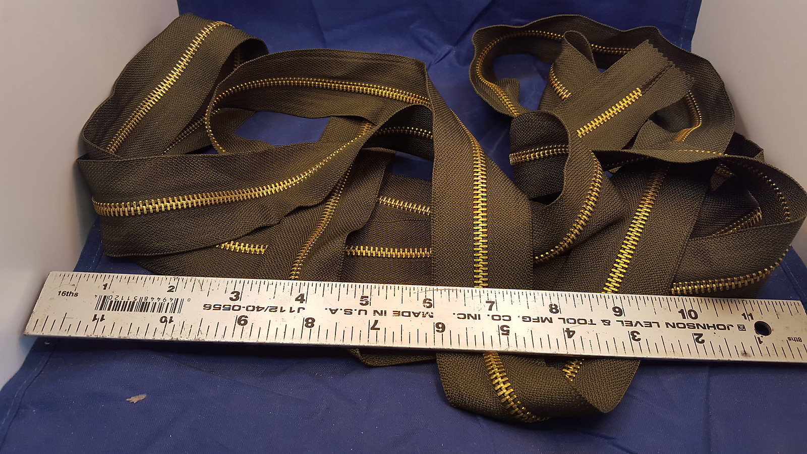 10 FOOT ZIPPER 120 INCH MILITARY ARMY GREEN TENT AWNING NO SLIDE FC15-4A