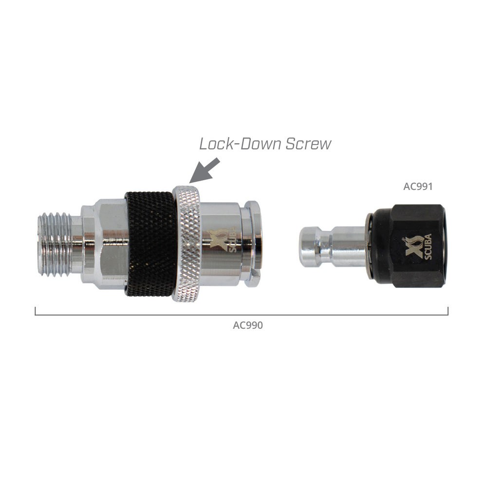XS Scuba Second Stage Hose QD Brass Male